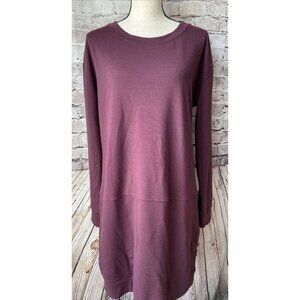 Merrell Women’s Long Sleeve Pull Over Casual Dress Burgundy M Minimal